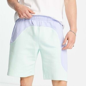 Nike Sportswear Color Clash Shorts XXL Blue‎ Green Cotton Polyester Blend Sz S